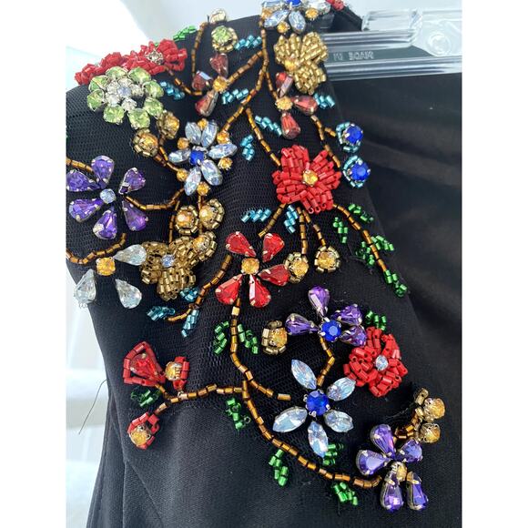 Mac Duggal 26540 Floral Accented Evening Gown Black 10 - Picture 3 of 11